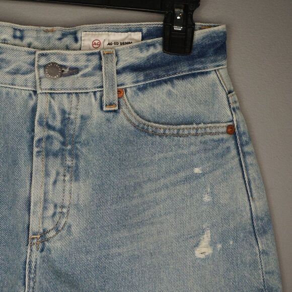 New AG Alexxis High Rise Wedgie Distressed Cut Off Denim Shorts size 25 - Picture 5 of 14